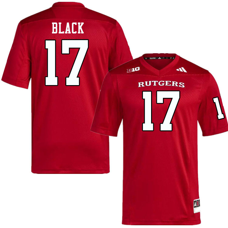 Men #17 Ben Black Rutgers Scarlet Knights 2024 College Football Jerseys Stitched-Scarlet